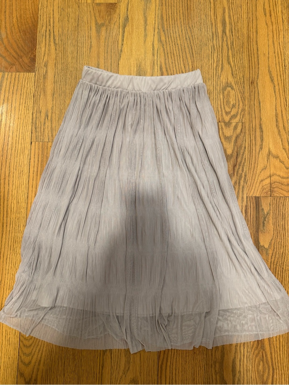 Reserved Light Gray/Pink Pleated Midi Skirt